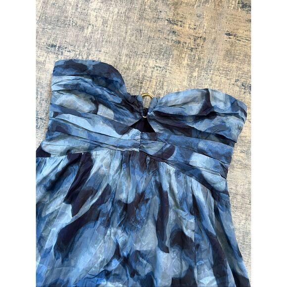 Abercrombie and Fitch Blue Pattern Strapless Hardware Cutout Maxi Dress XL - Picture 4 of 12